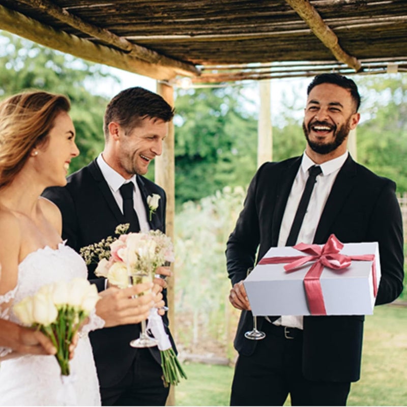 Ditwis 4 Pack 12x8x4 Inches Gift Boxes with Magnetic Closure Lids, White Magnetic Box for Wedding, Groomsmen Bridesmaid Proposal, Birthdays, Mother's Day - Image 3